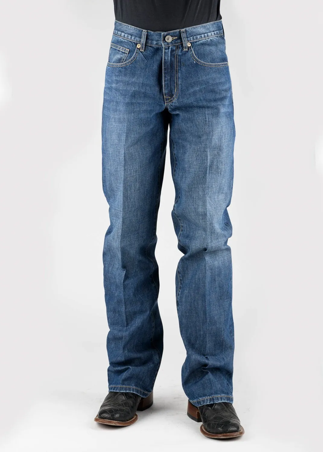 Morning Stroll Sustainable Classic Stetson Mens 1312 Modern Seams Back Blue 100% Cotton Jeans