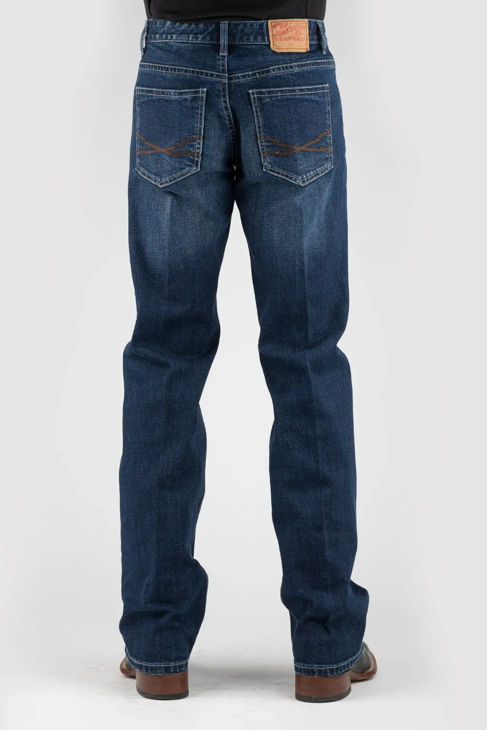 Resilient material Stetson Mens 1313 Modern Double X Blue Cotton Blend Jeans