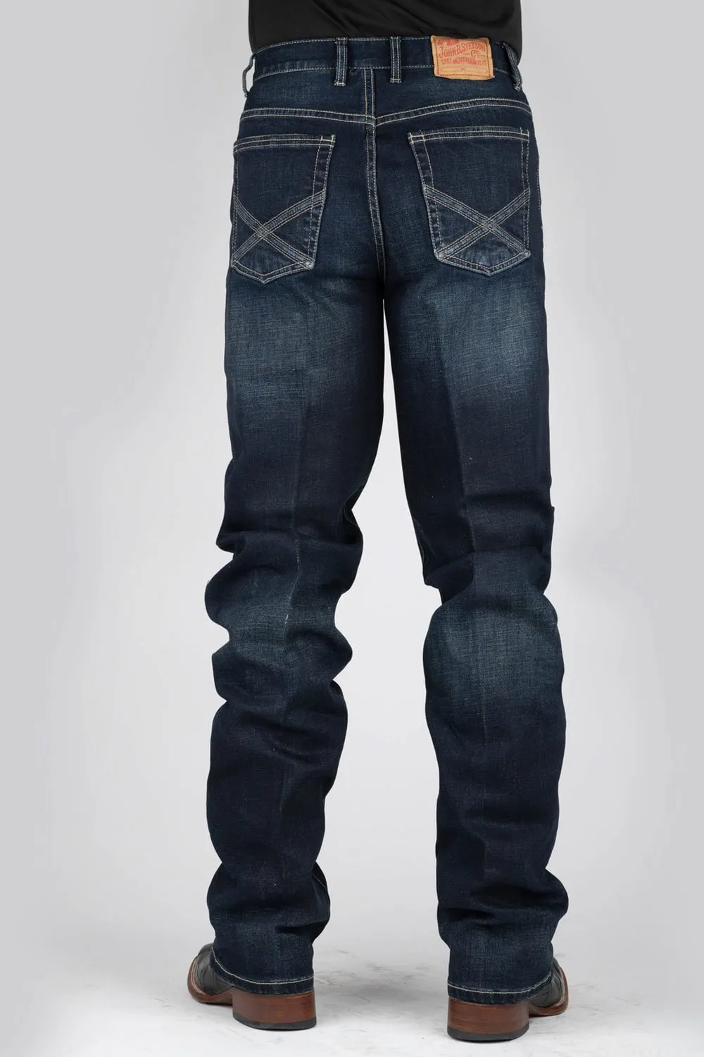 Stetson Mens 1521 Fit Blue Cotton Blend Jeans Stylish Casual Evening Stroll Minimal Fashion