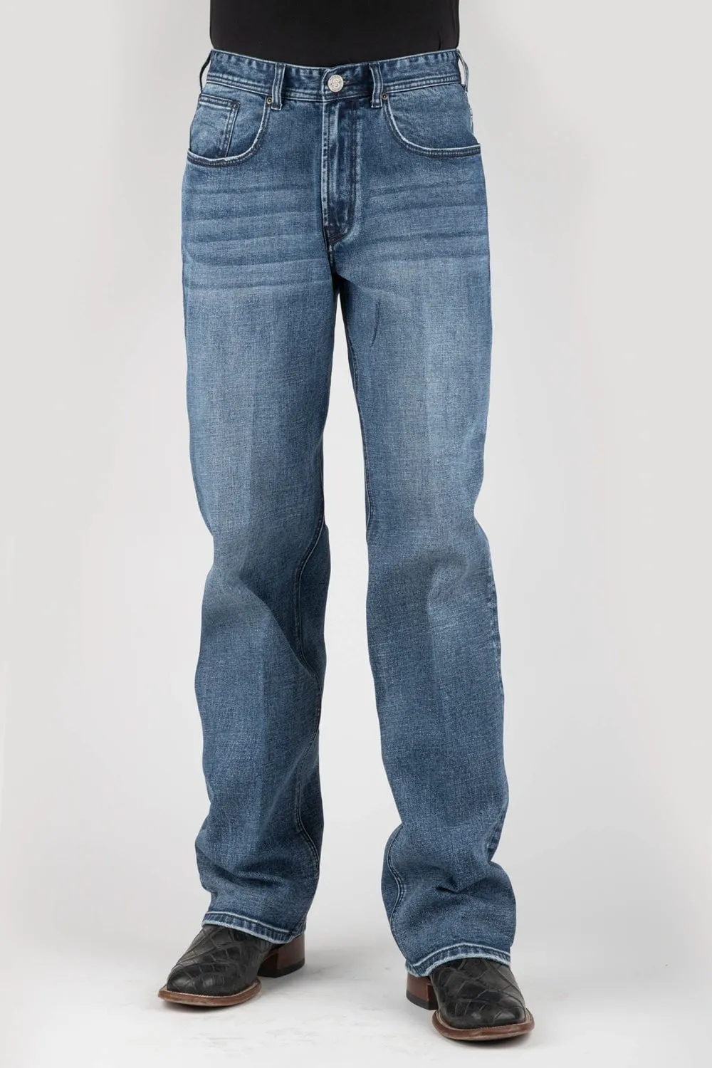 Winter Warmth Sustainable Stetson Mens 1521 Stretch Dbl Diamond Blue Cotton Blend Jeans