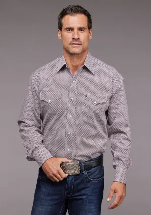 Stetson Mens 2037 Rhombus Diamond Red 100% Cotton L/S Shirt Timeless Design Cooling Mesh Lining Bold Statement Stetson Mens 2037 Rhombus Diamond Red 100% Cotton L/S Shirt