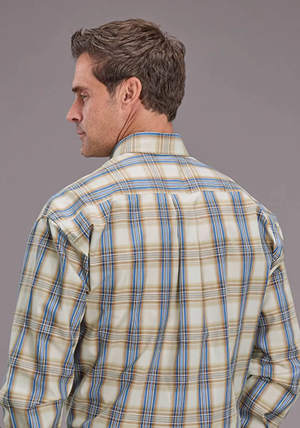 Stetson Mens 2514 Cinnabar Plaid Brown 100% Cotton 1 Pkt L/S Shirt Seasonal Fashion Abrasion Resistant Edging