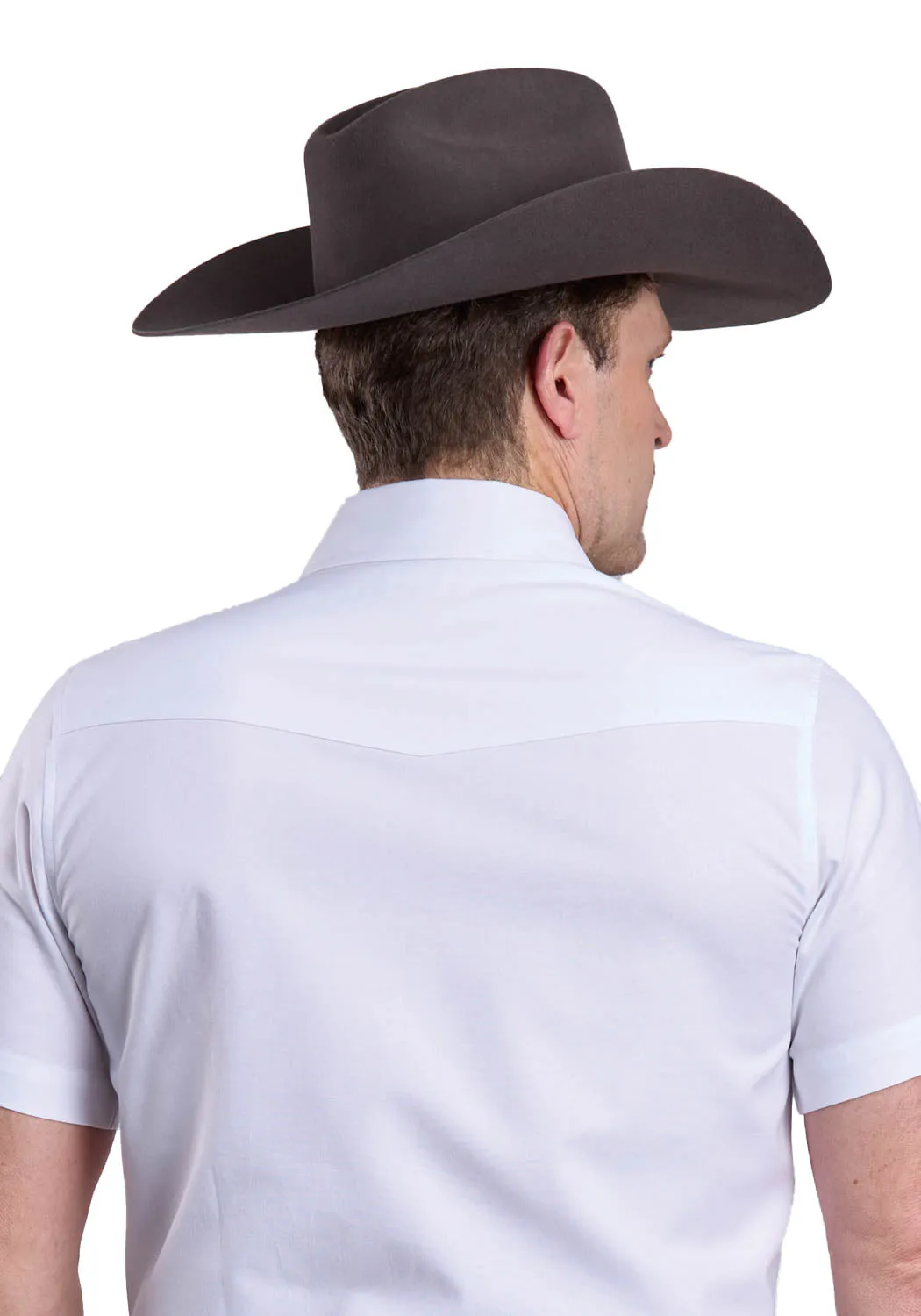 Minimalist Style Stetson Mens 2768 Soft Oxford Optic White 100% Cotton S/S Shirt