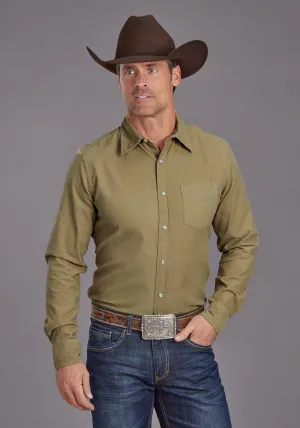 Stetson Mens Baby Corduroy Brown 100% Cotton L/S Shirt Reinforced Neckline Stetson Mens Baby Corduroy Brown 100% Cotton L/S Shirt Lace Accent