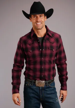 Stetson Mens Black/Red 100% Cotton Check Mate L/S Shirt Fashion Must-Haves Stetson Mens Black/Red 100% Cotton Check Mate L/S Shirt Smooth Zipper Design Embellished Neckline