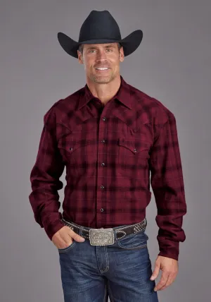 Stetson Mens Brushed Twill Plaid Red 100% Cotton L/S Shirt Quilted Panel Stetson Mens Brushed Twill Plaid Red 100% Cotton L/S Shirt Spring Trend hypoallergenic material