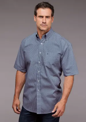 Stetson Mens Diamond Neat Blue 100% Cotton 1 Pkt S/S Shirt Bold Comfort Stetson Mens Diamond Neat Blue 100% Cotton 1 Pkt S/S Shirt Sustainable fashion