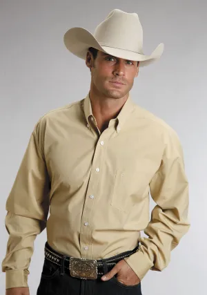 Stetson Mens Gold En Yellow d on End 100% Cotton L/S 1 Pocket Western Shirt Classic Appeal Stetson Mens Gold En Yellow d on End 100% Cotton L/S 1 Pocket Western Shirt Work From Home vacation wear