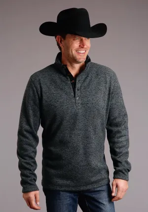 Stetson Mens Grey Polyester Bonded 1/4 Button Sweater Stylish Choice Stetson Mens Grey Polyester Bonded 1/4 Button Sweater Anniversary Special Zip Front