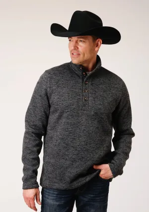 Stetson Mens Grey Polyester Bonded Knit Sweater Eco Friendly Dye Process Recycled Polyester Blend Fast Drying Stetson Mens Grey Polyester Bonded Knit Sweater