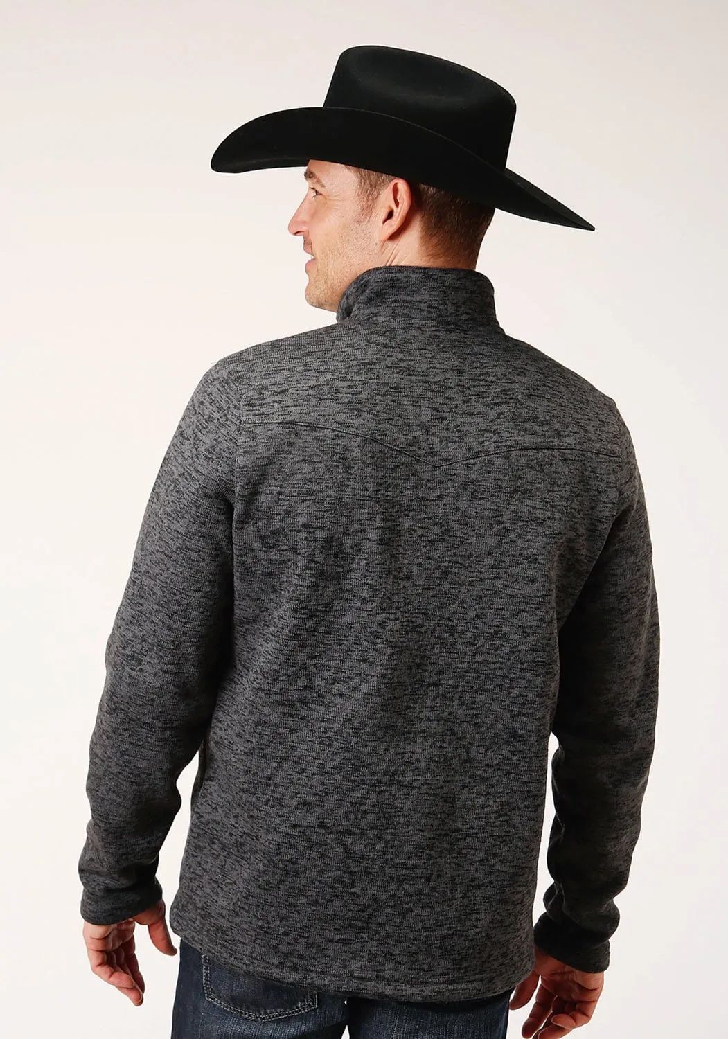 Fall Fashion Fashionable Look Stetson Mens Grey Polyester Bonded Knit Sweater