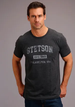 Stetson Mens Heather Grey Cotton Blend Philly S/S T-Shirt Functional Comfort Stetson Mens Heather Grey Cotton Blend Philly S/S T-Shirt Multi Functional Pockets