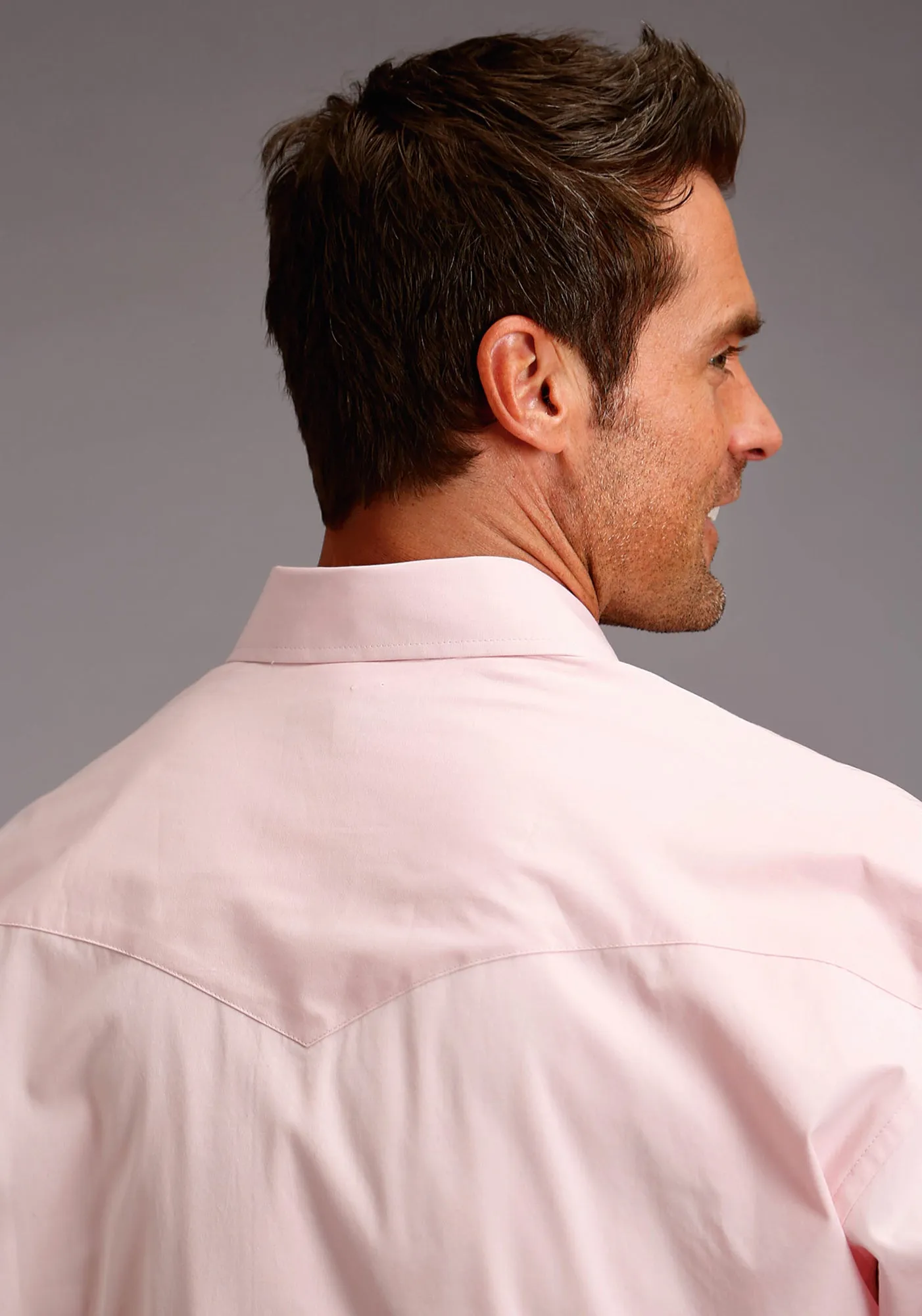 Stetson Mens Pink 100% Cotton End on End L/S Shirt Chic Look