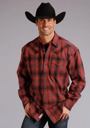 Stetson Plaid Mens Red 100% Cotton Brushed Twill L/S Shirt Stain-Repellent Non Irritating Tags Relaxed Comfort Stetson Plaid Mens Red 100% Cotton Brushed Twill L/S Shirt
