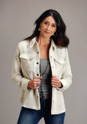 Stetson Womens 1761 Windowpane Plaid Cream Wool Blend Wool Jacket Laidback Style Chic Comfort Weekend Warrior Creative Look Modern Stetson Womens 1761 Windowpane Plaid Cream Wool Blend Wool Jacket