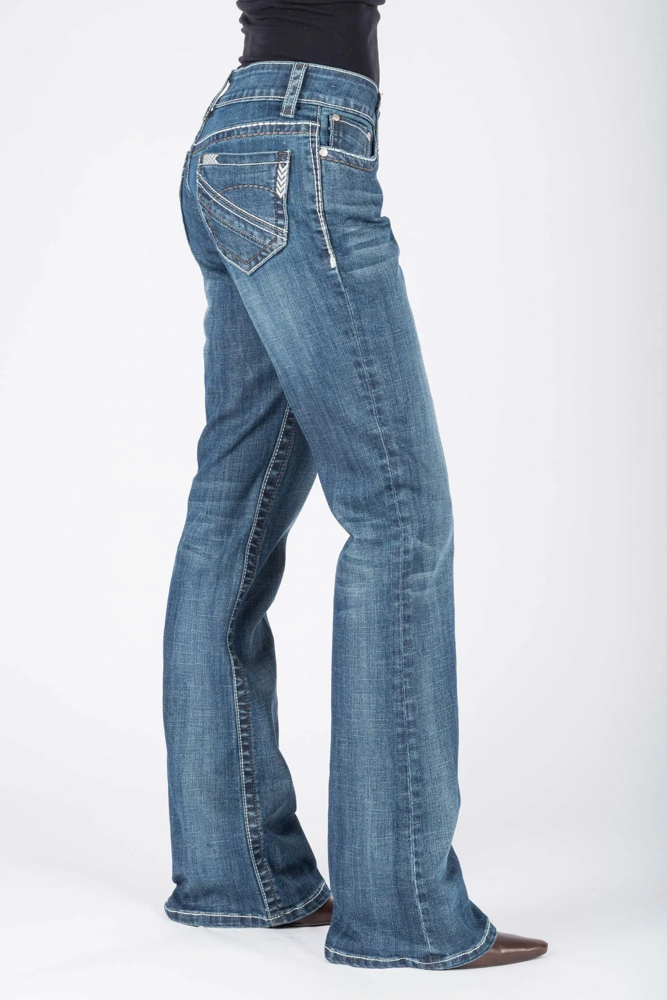 Affordable Beach Day High Durability Stetson Womens 214 City Trouser Chevron Blue Cotton Blend Jeans