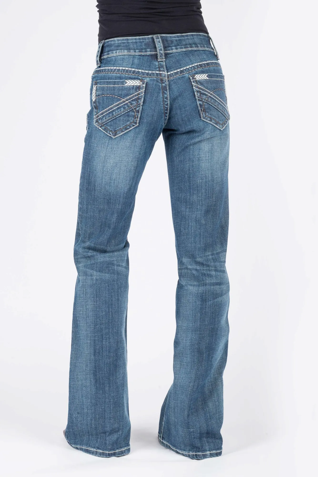 Perfect Basic Stetson Womens 214 City Trouser Chevron Blue Cotton Blend Jeans