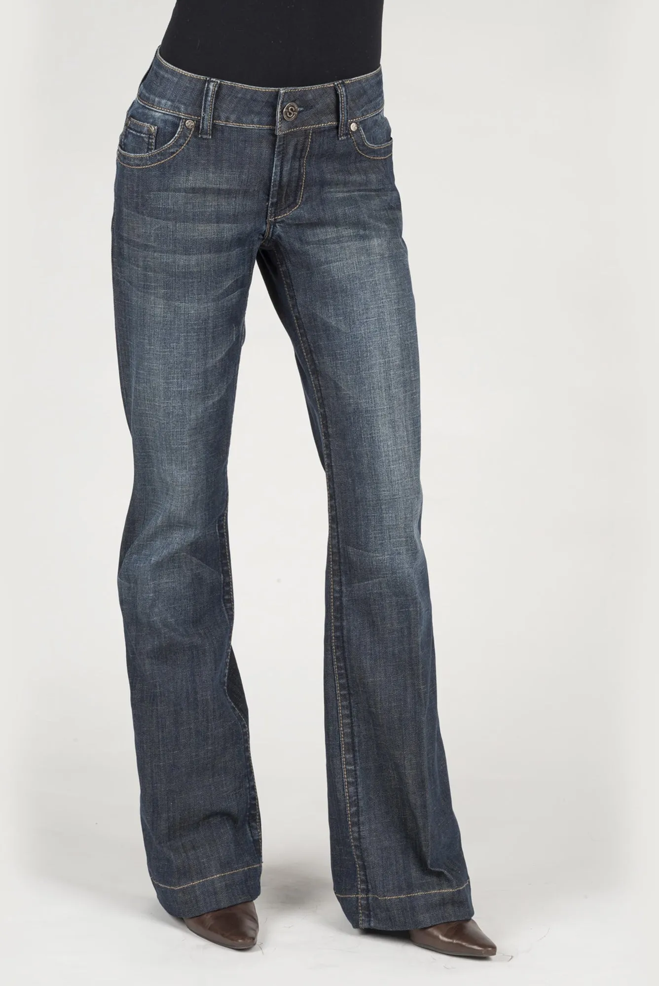 Total Comfort Stetson Womens 214 Fit S Trouser Blue Cotton Blend Jeans