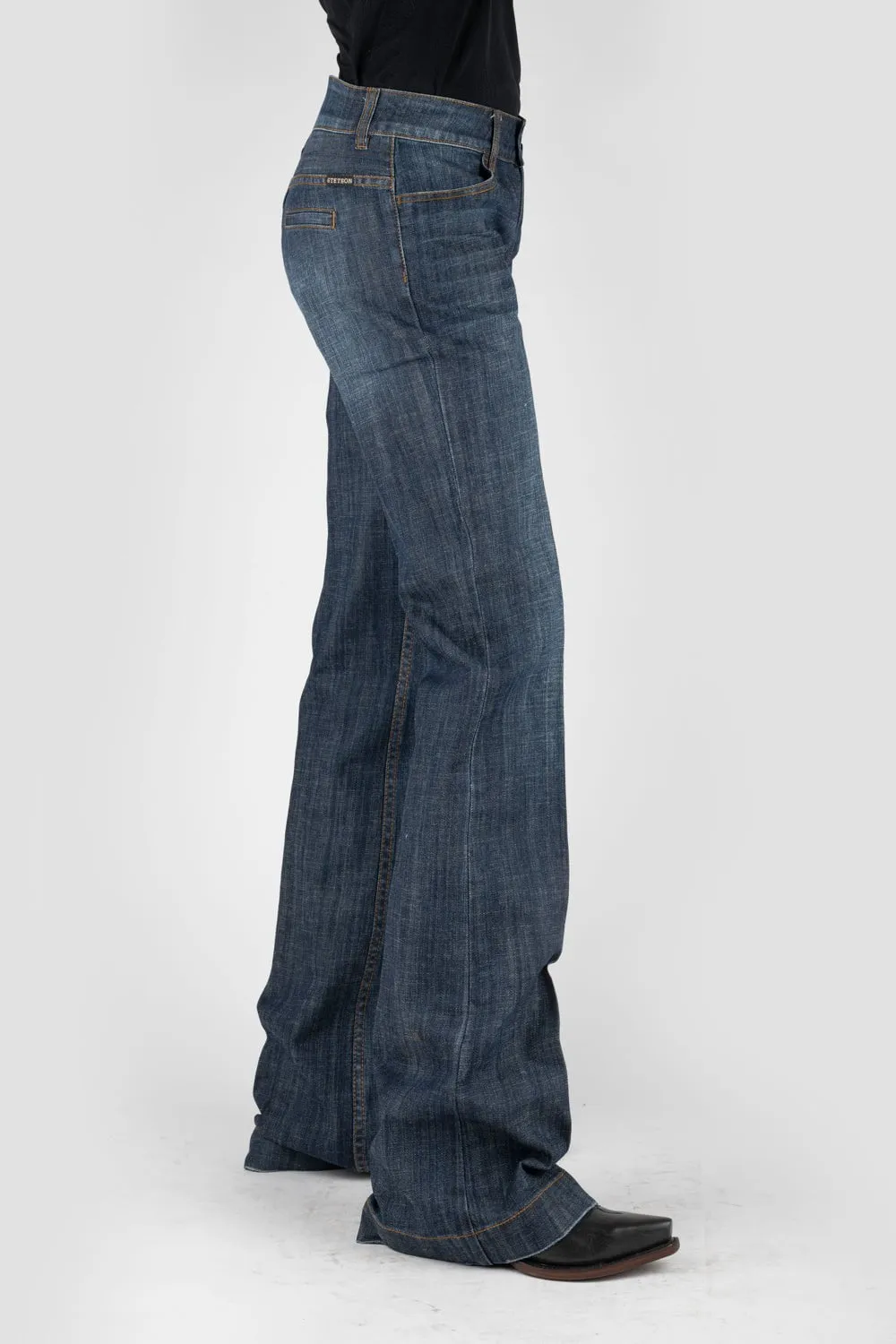 Casual Staple Outerwear Friendly Stetson Womens 214 Inset Back Pocket Blue Cotton Blend Jeans