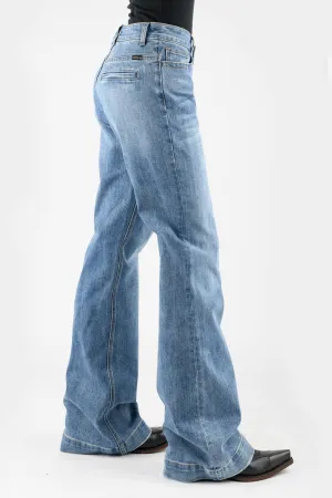 Stetson Womens 214 Trouser Back Welt Blue Cotton Blend Jeans Chic Silhouette Stetson Womens 214 Trouser Back Welt Blue Cotton Blend Jeans Textured Vibrant