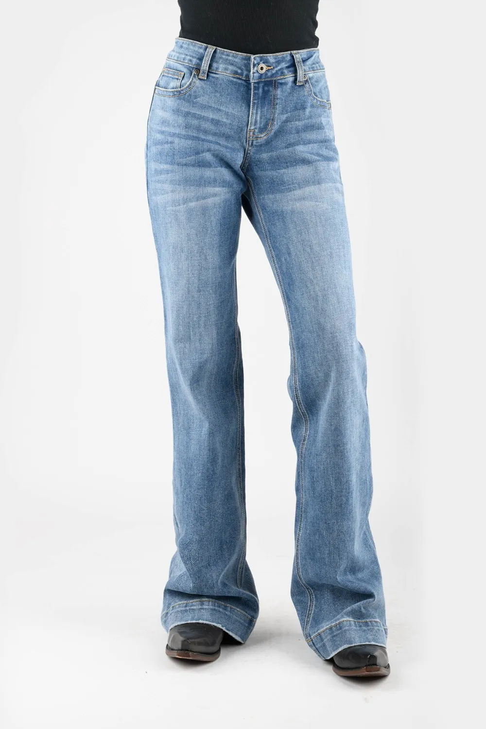 Stetson Womens 214 Trouser Back Welt Blue Cotton Blend Jeans Beach Day Winter Warmth Classic Leisure Wear