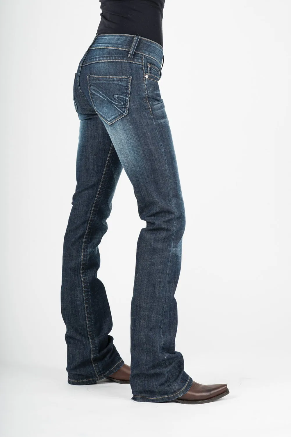 Fit Focus Stetson Womens 818 Fit S Back Pocket Blue Cotton Blend Jeans