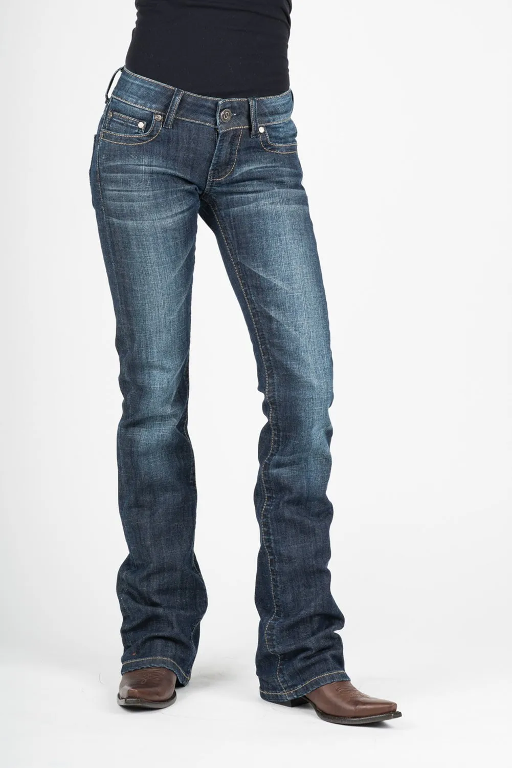 Stetson Womens 818 Fit S Back Pocket Blue Cotton Blend Jeans Effortless Look Basic Necessity