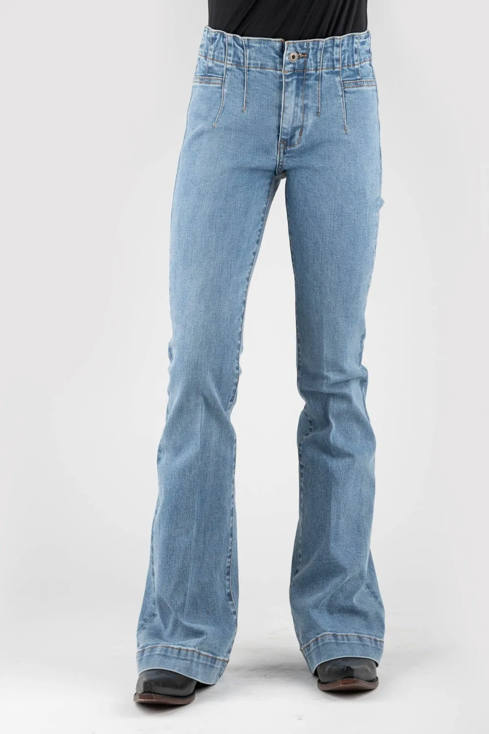 Stetson Womens 921 High Waist Darts Blue Cotton Blend Jeans Date Night Daily Wear Simple clothing
