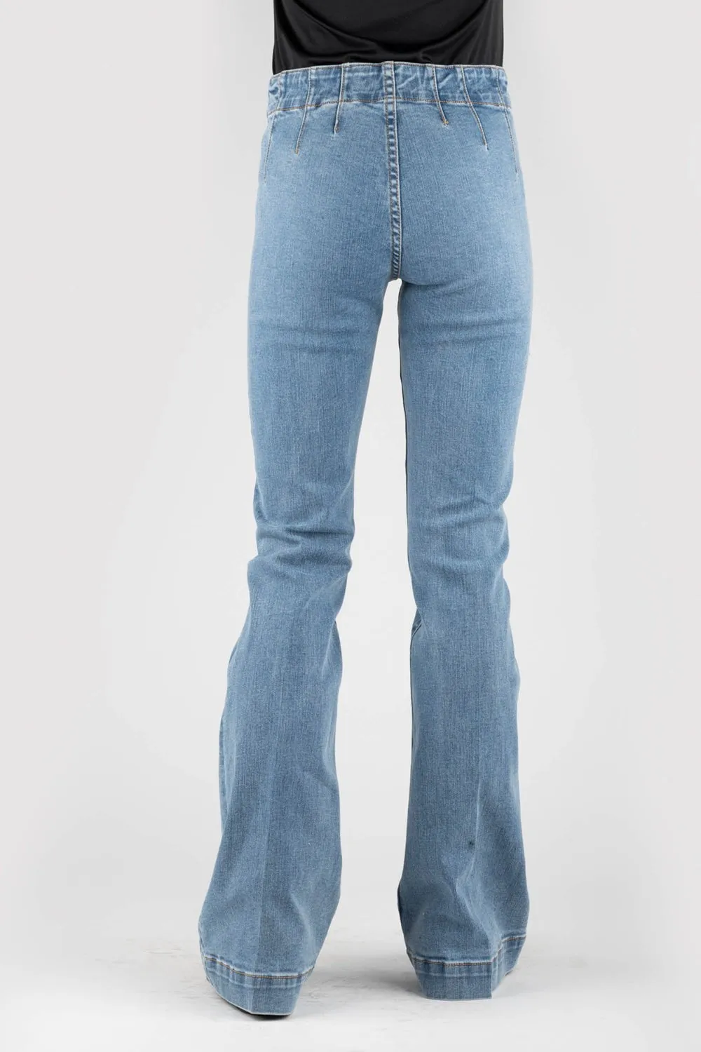 Stetson Womens 921 High Waist Darts Blue Cotton Blend Jeans Tailored Silhouette