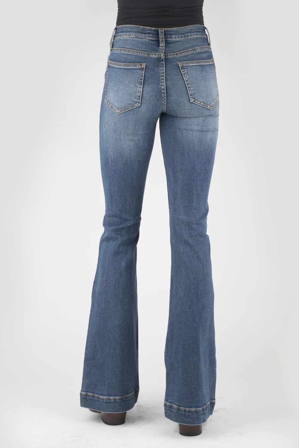 Stetson Womens 921 High Waist Plain Back Blue Cotton Blend Jeans Weekend Getaway Trend Setter