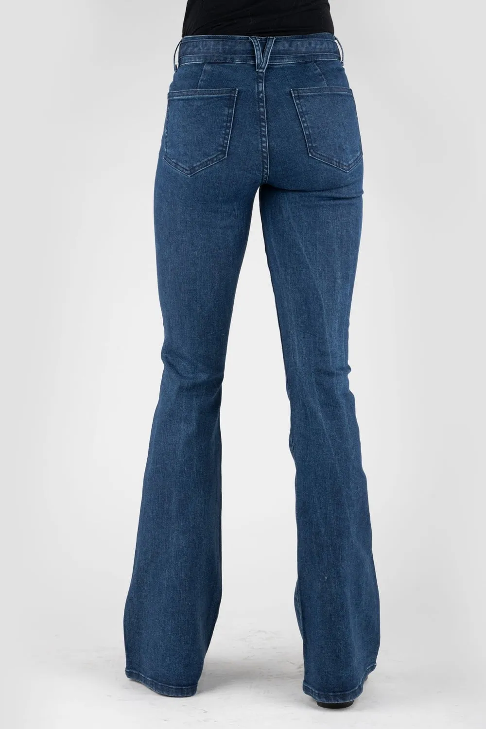 Stetson Womens 921 High Waist Plain Blue Cotton Blend Jeans Flawless Design