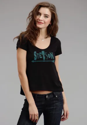 Stetson Womens Arrow Screenprint Black 100% Cotton S/S T-Shirt Everyday Essential Multi Functional Pockets Functional Pocket Stetson Womens Arrow Screenprint Black 100% Cotton S/S T-Shirt