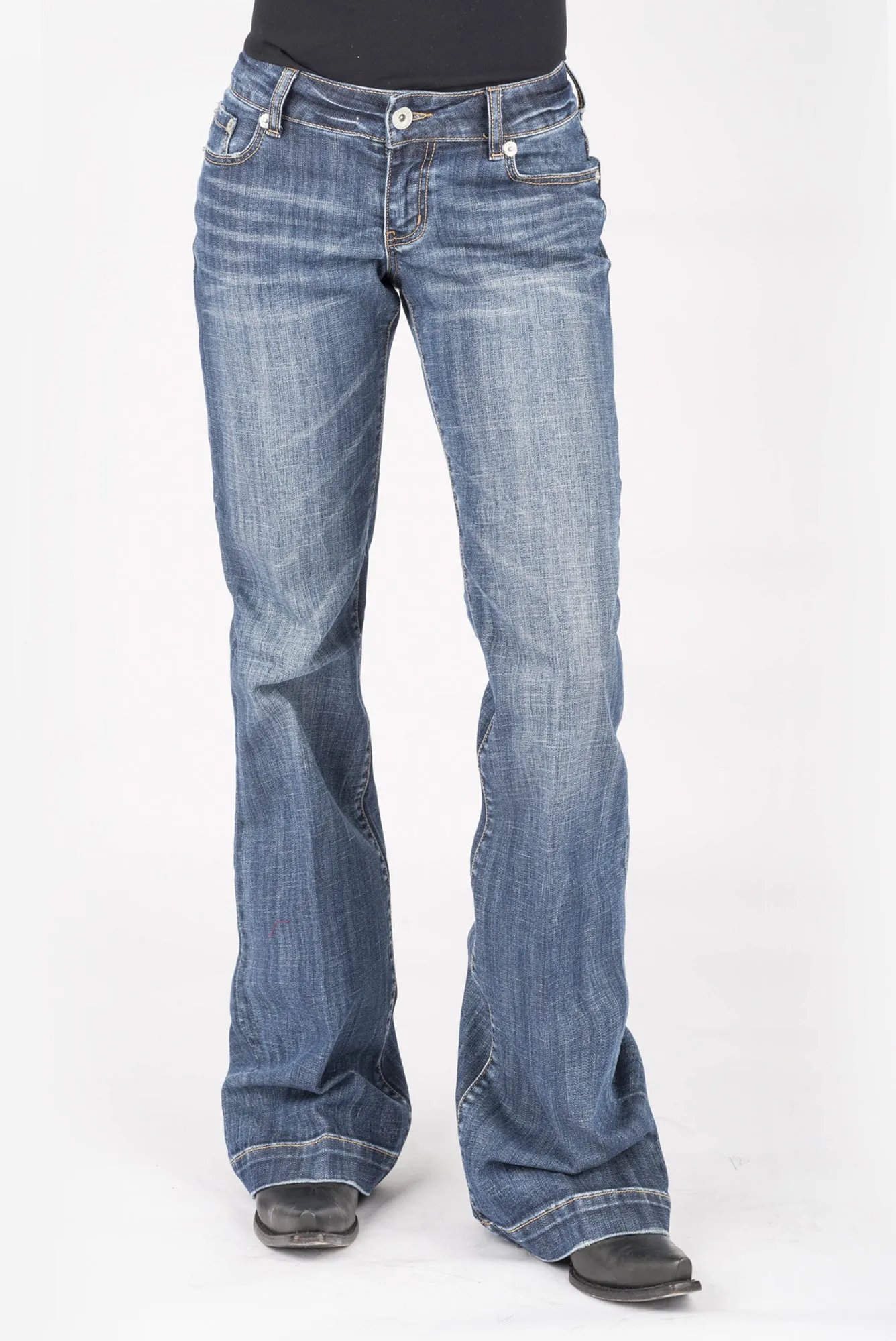 Stetson Womens Blue Cotton Blend Heavy Thread Jeans Go Anywhere Look Relaxed Style Smart Casual Minimalist Style