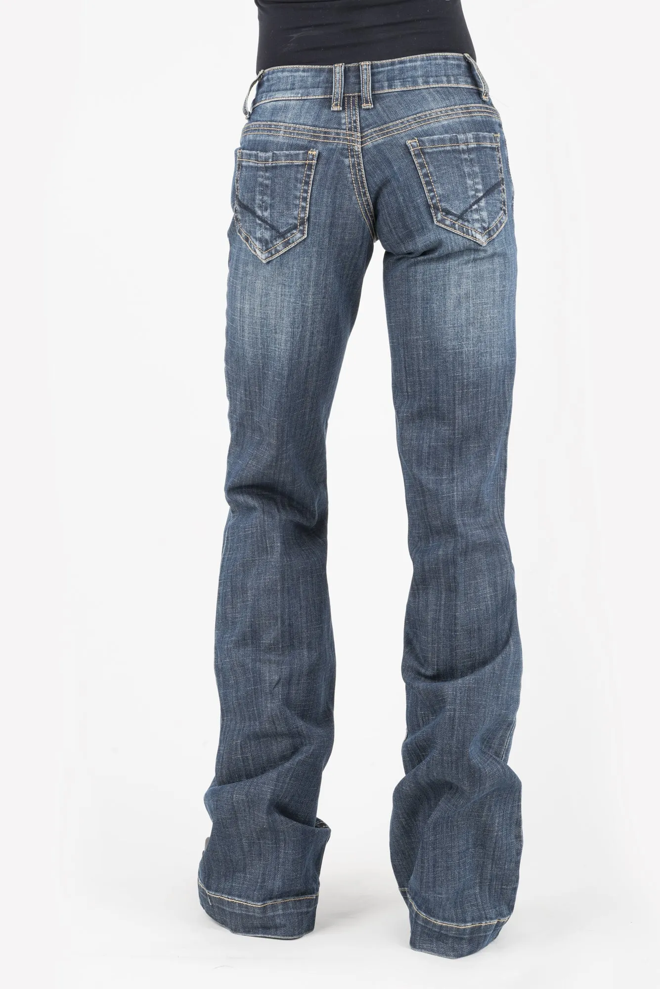Breathable Denim Stetson Womens Blue Cotton Blend Vertical Seaming 214 Trouser Jeans
