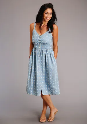 Stetson Womens Blue Denim Paisley Schiffli S/L Tank Dress Bold Accent Stetson Womens Blue Denim Paisley Schiffli S/L Tank Dress Casual Street Durable piece