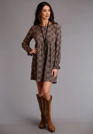 Stetson Womens Brown Rayon/Nylon Paisley Print L/S Dress For Any Day Stetson Womens Brown Rayon/Nylon Paisley Print L/S Dress Durable Triple Stitched Seams