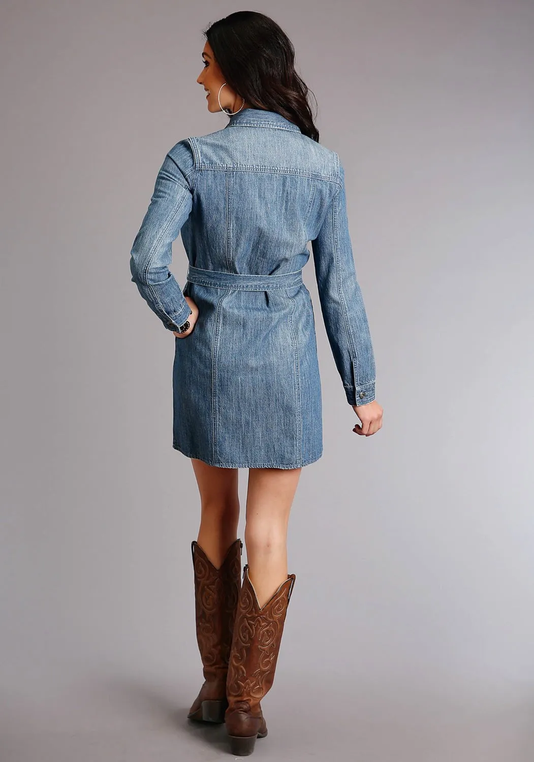 Essential Piece Day Out Style Stetson Womens Denim 100% Cotton Lightweight Button L/S Dress