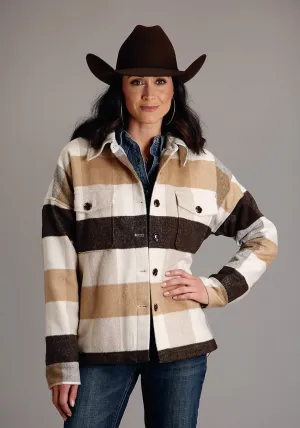 Stetson Womens Earthtone Plaid Brown Wool Blend Wool Jacket Long-Lasting Wear Urban appeal Classic Design Stetson Womens Earthtone Plaid Brown Wool Blend Wool Jacket