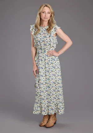 Stetson Womens Field Flower Blue Multi 100% Rayon S/L Dress Vintage Profile Stetson Womens Field Flower Blue Multi 100% Rayon S/L Dress Outfit Vibe
