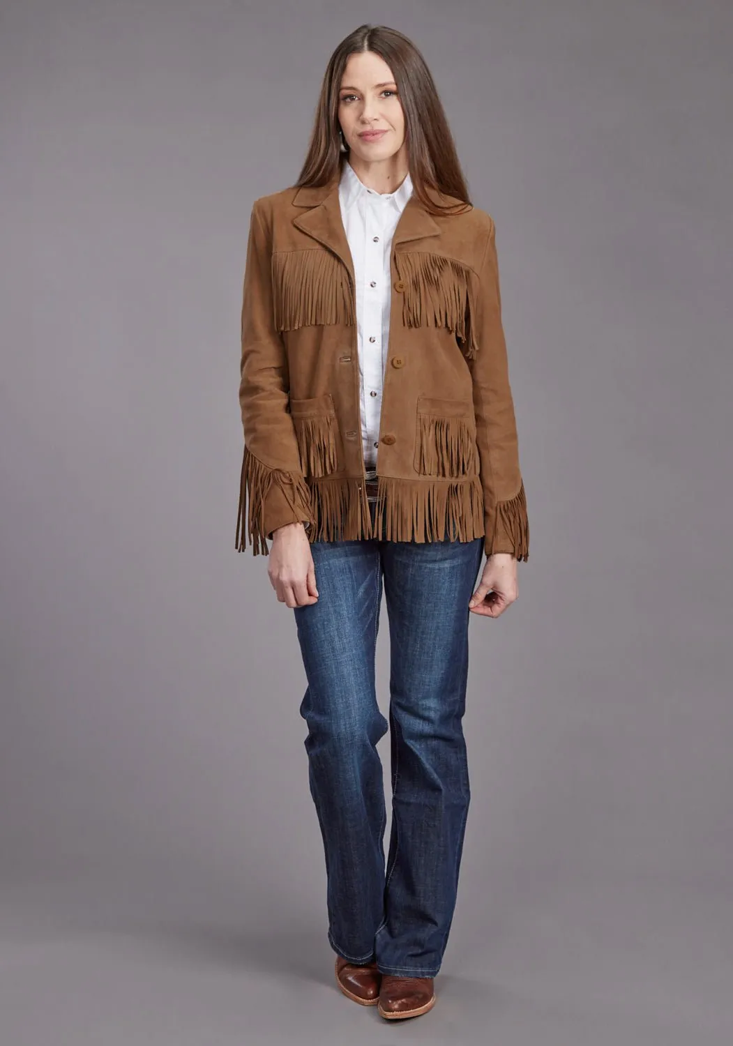 Stetson Womens Fringe Ginger Suede Leather Jacket All Fit Style Teen Outfit Eco Friendly Travel Outfit
