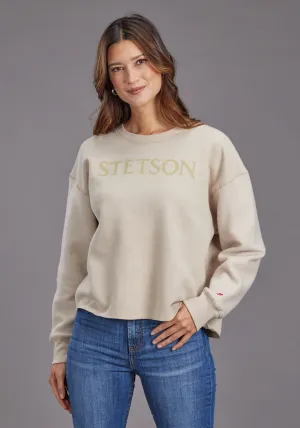 Stetson Womens Midi Length Beige Cotton Blend Pullover Sweater Light Accent Trendy Choice Relaxed Style Stetson Womens Midi Length Beige Cotton Blend Pullover Sweater