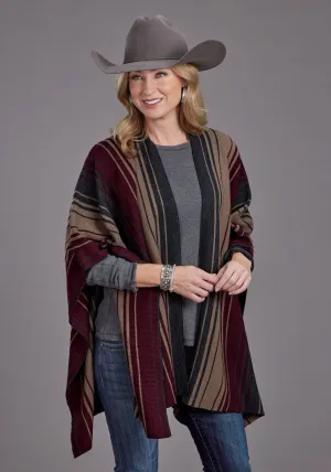 Stetson Womens Ombre Wrap Wine 100% Acrylic Poncho Cool Outfit Stetson Womens Ombre Wrap Wine 100% Acrylic Poncho Regular Style