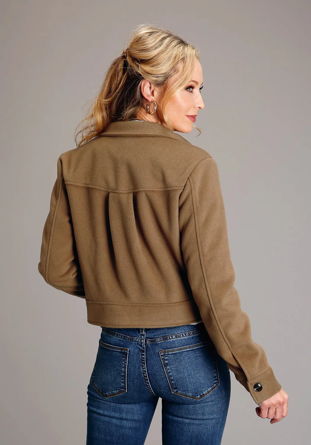 Street Ready Stetson Womens Oversized Western Camel Wool Blend Wool Jacket