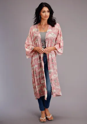 Stetson Womens Pink Viscose Beach Ride Kimono Cardigan Street Edge All Size Fit Stetson Womens Pink Viscose Beach Ride Kimono Cardigan