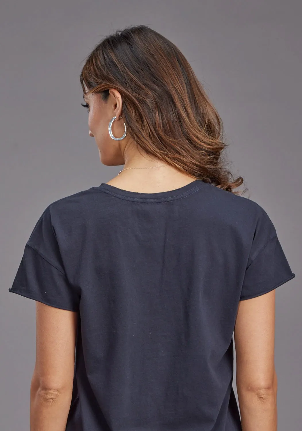 Chic Look Stetson Womens Running Horses Black 100% Cotton S/S T-Shirt