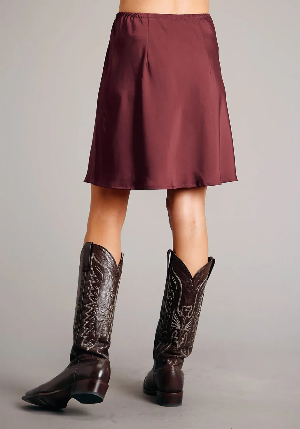 Stetson Womens Satin Wine Poly/Rayon Skirt Lightwear Option