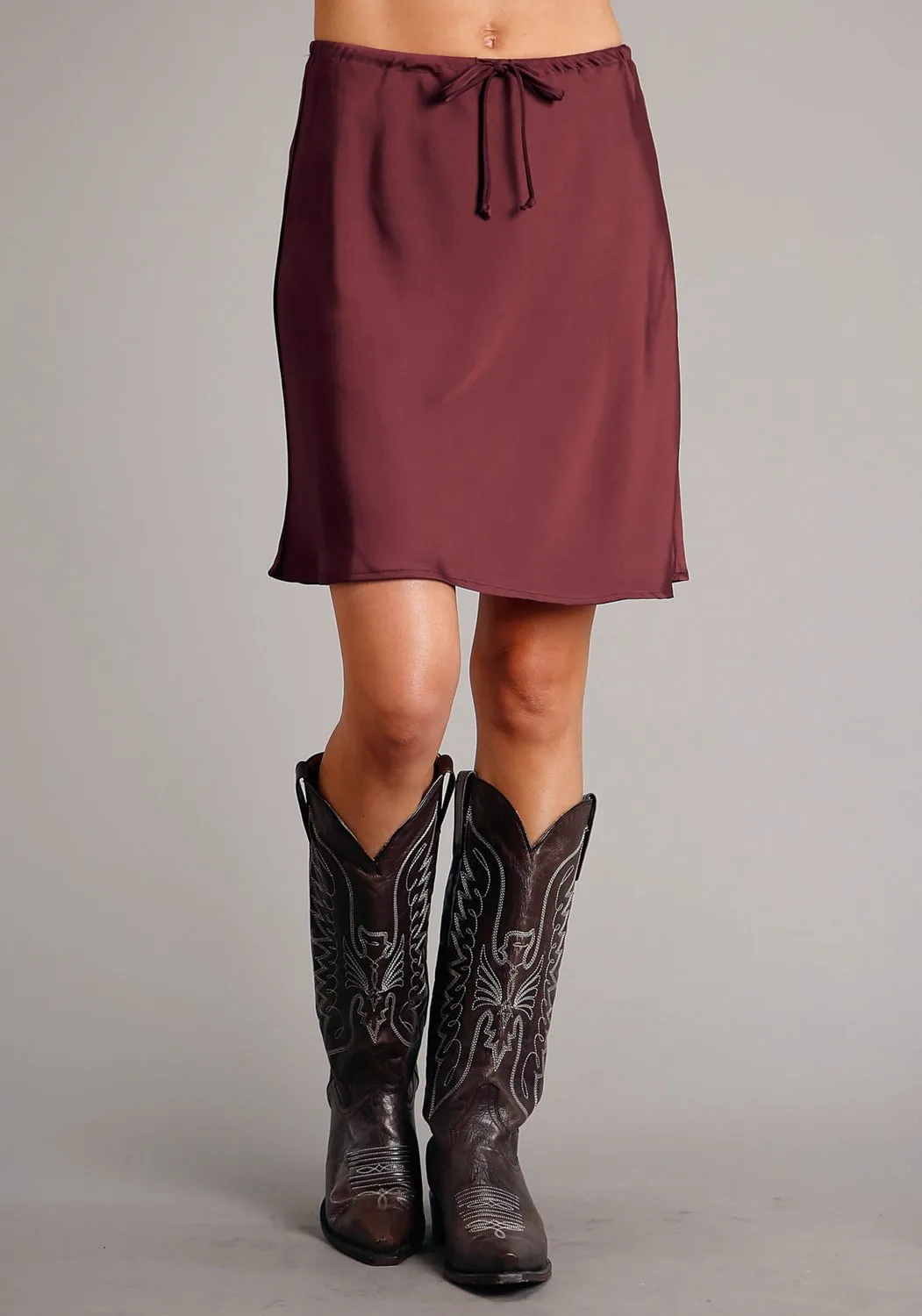 Universal Style Stetson Womens Satin Wine Poly/Rayon Skirt