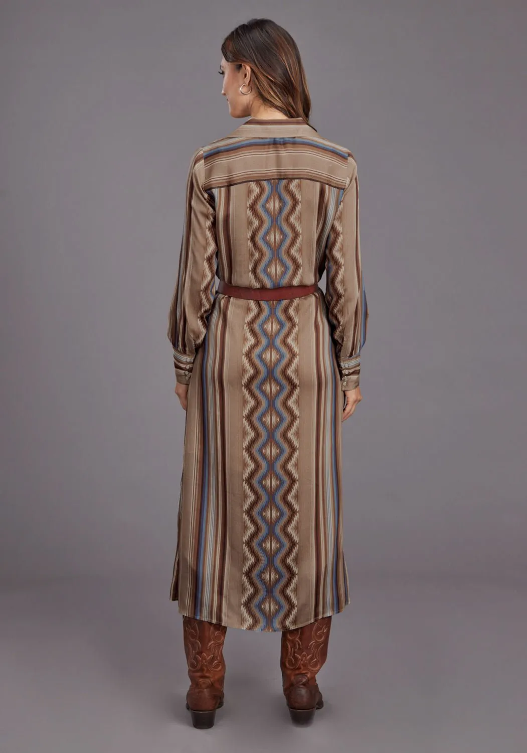 Streetwear Mood Versatile Winter Warmth Stetson Womens Serape Herringbone Sand 100% Rayon L/S Dress