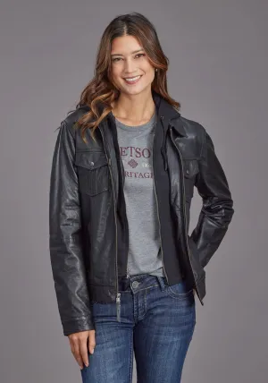 Stetson Womens Smooth Jean Style Black Leather Leather Jacket Flawless Look Chic Wear True Comfort Stetson Womens Smooth Jean Style Black Leather Leather Jacket