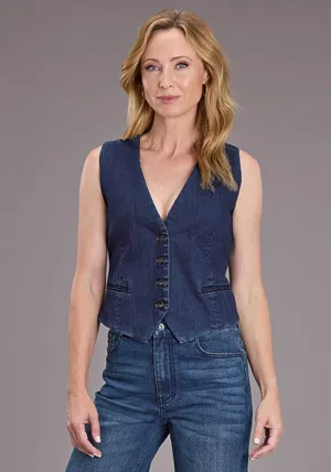 Stetson Womens Stretch Denim Dark Wash Cotton Blend Cotton Vest premium design Classic Weekend Getaway Modern Minimalist Creative Look Home Comfort Stetson Womens Stretch Denim Dark Wash Cotton Blend Cotton Vest